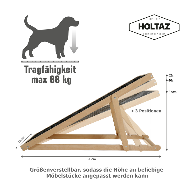 Holtaz Hondenloopplank - in hoogte verstelbaar